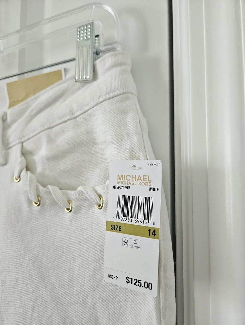 NWT Michael Kors White Selma Flared Jeams Size 14 , 25